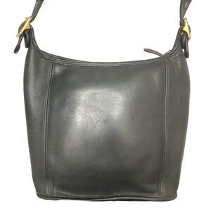 Coach vintage black leather medium slim duffle sac 9816 Dominican Republic $775